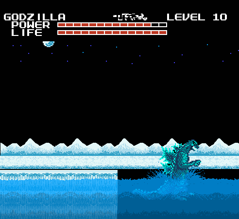 The screen changing as the player goes underwater