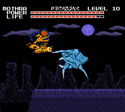 Mothra fighting one of the monsters