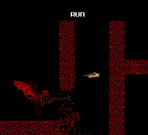 The winged hell beast destroying walls with its tongue