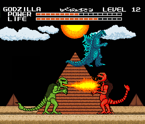 “Sorry Bro”, the two bosses attacking each other with flame breath attacks