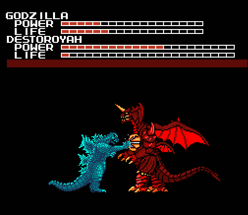 Godzilla punching Destroyah in his chest cavity