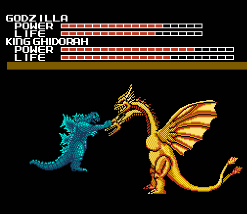 Godzilla punching King Ghidorah