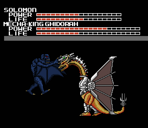 Solomon attacking Mecha-King Ghidorah