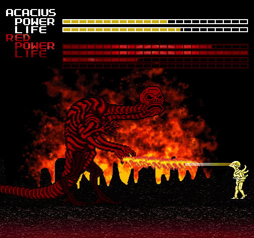 Acacius reflects Red’s fire attack
