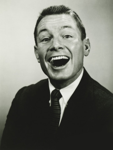 George Marksman making laughing face in studio