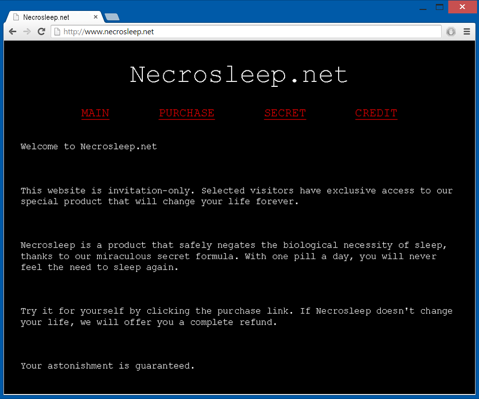 Necrosleep homepage